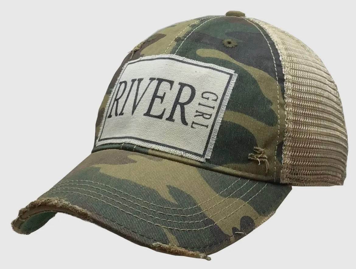 River Girl Vintage Distressed Trucker Cap