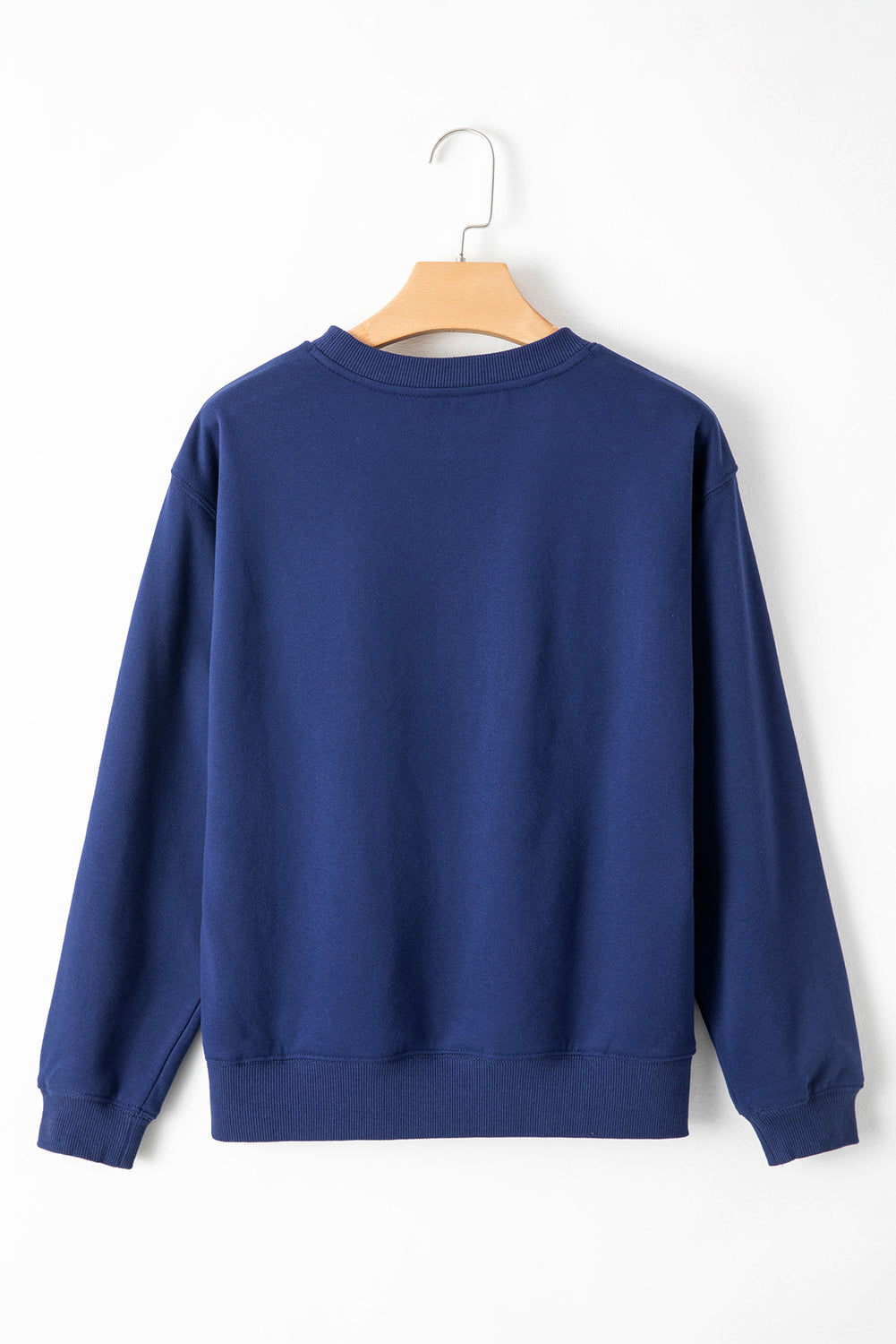 Bonbon Solid Fleece Lined Drop Shoulder Terry Sweatshirt