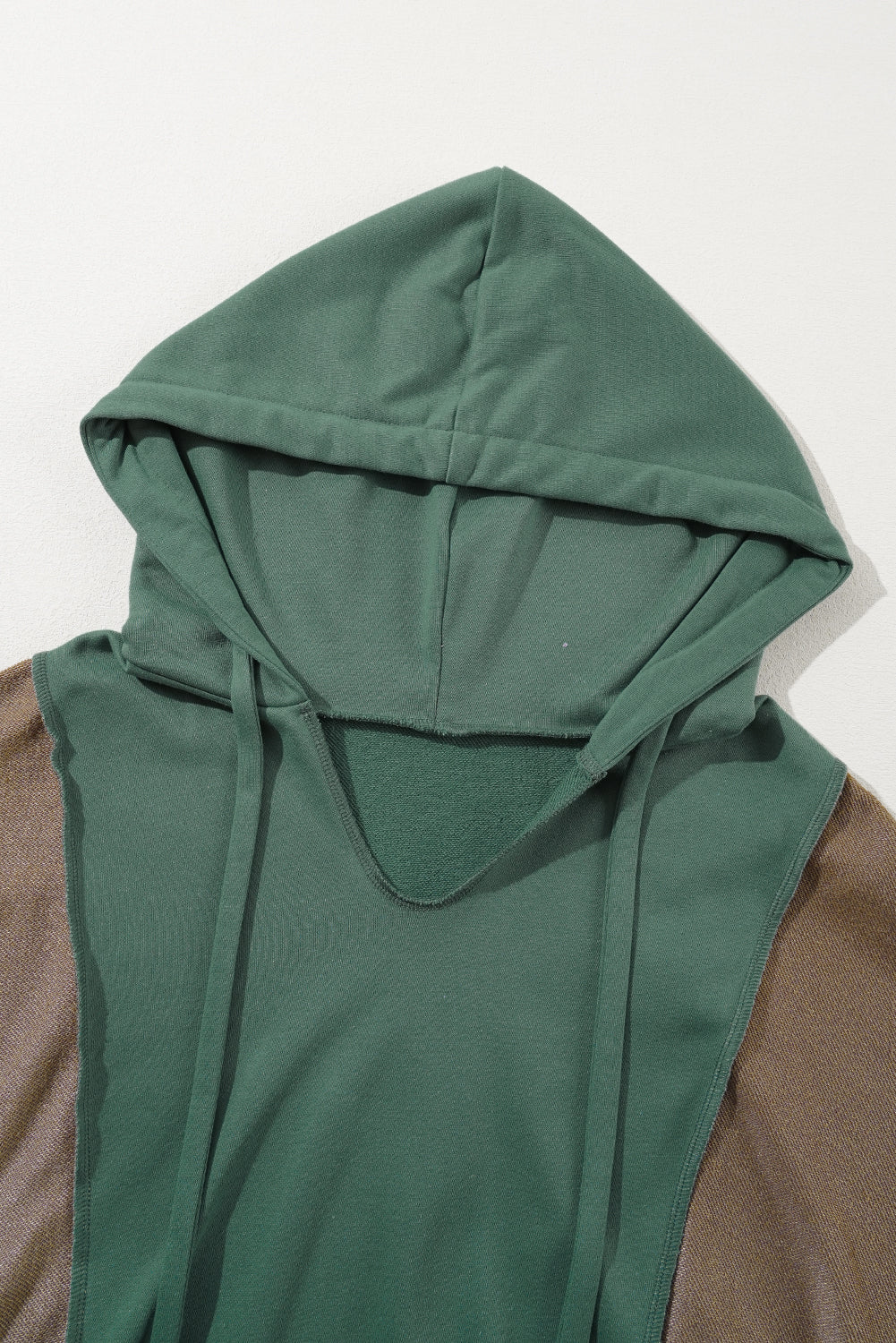 Breen Plus Size Colorblock Patchwork V Neck Hoodie